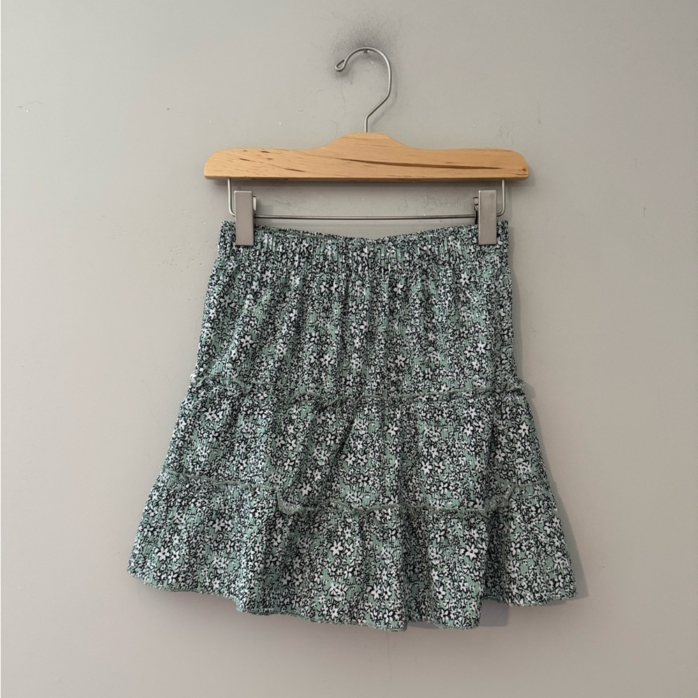 $14 ADD ON Zara Floral‎ Skirt Tiered Green 11-12Y H&M Janie and Jack